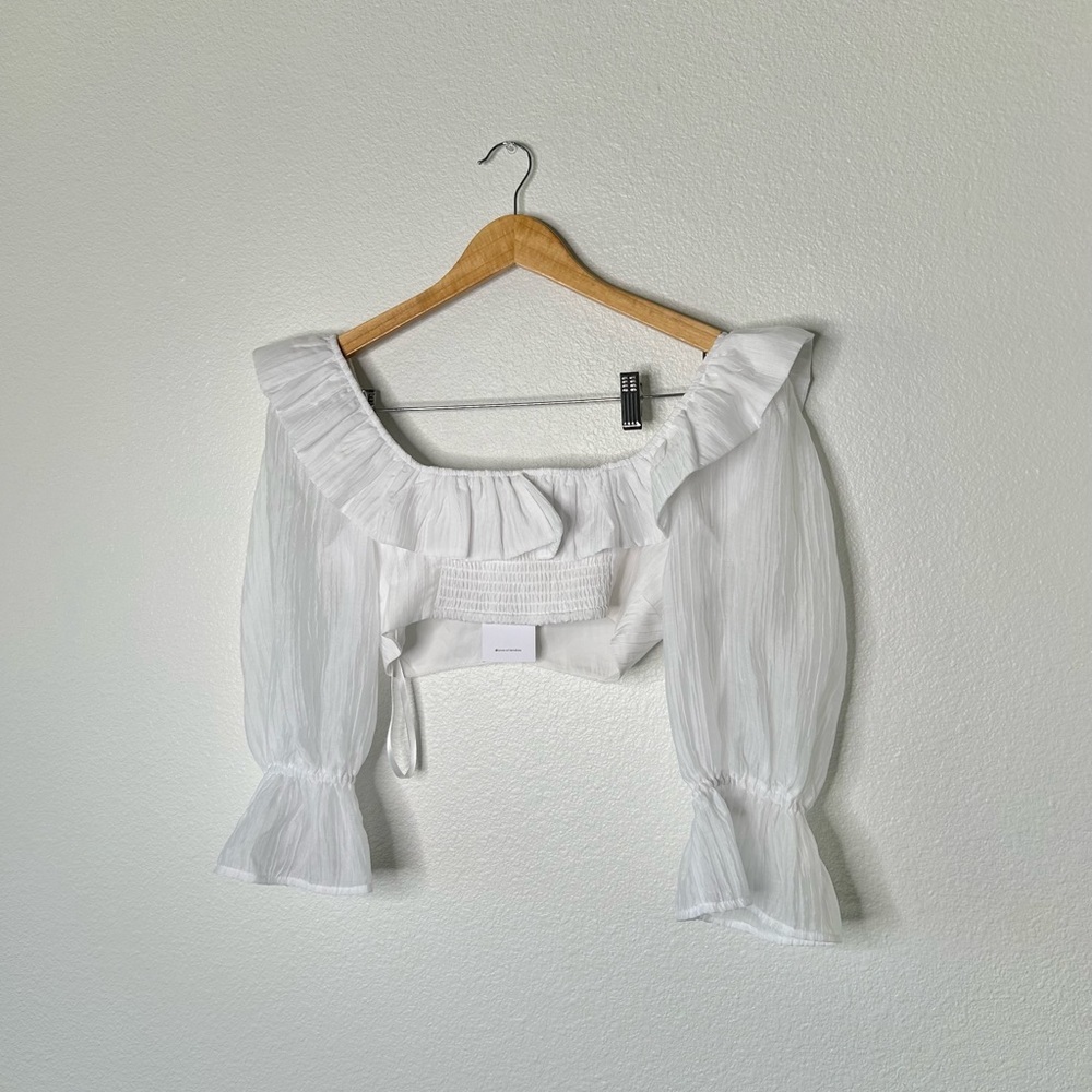 Lovers + Friends Crisp White Puff Sleeve Blouse - Picture 13 of 13